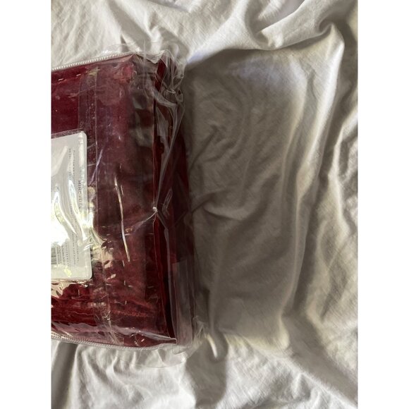 Pottery Barn King Velvet Box Stitch Sham Pillow Christmas Red Holiday - Picture 8 of 14